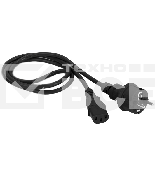 Шнур питания C13-Schuko, 3х0.75, 220В, 10А, черный, 3 метра