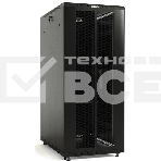 Шкаф серверный Hyperline (TTBR-4262-DD-RAL9004) напольный 42U 600x1200мм пер.дв.перфор.2ств. задн.дв.перфор.2-хст. 2 бок.пан. 800кг черный 1110мм IP20 сталь, фото2