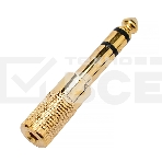 Аудио переходник Cablexpert A-35M-63F,  Jack3.5(M) на Jack6.3(F) стерео,  золотой, пакет, фото3