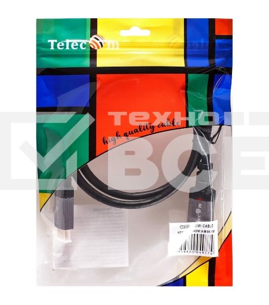 Кабель Telecom TCG365-1M HDMI 19M/M,ver. 2.1, 8K@60 Hz 1m метал разъемы, Telecom <TCG365-1M>