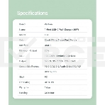 Сетевое зарядное устройство Vention на 1 порт USB С 20W зеленый, шт., фото3