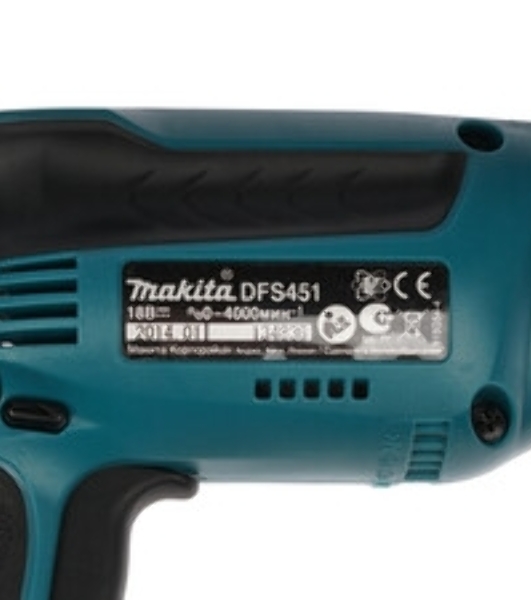Дрель Makita DDF451RFE аккумуляторная DDF451RFE 18В,2х3Ач Li-ion,БЗП-13мм,0-300\600\1700об\м,80\40Нм,2.1кг,чем