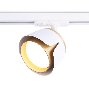 Трековый однофазный светильник Ambrella light GL5343 WH/GD белый/золото GX53 D100*66