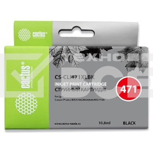 Картридж струйный Cactus CS-CLI471XLBK фото черный (10.8 мл) для Canon MG5740/MG6840/MG7740