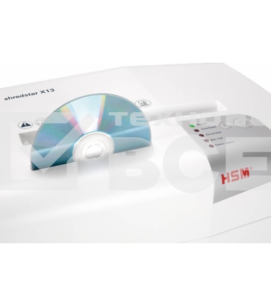 Шредер HSM ShredStar X13-4.0x37 (секр.3/P-4)/фр4х37мм/14лист/23лтр/Уничт:скрепки, скобы, пл.карты/CD ролики