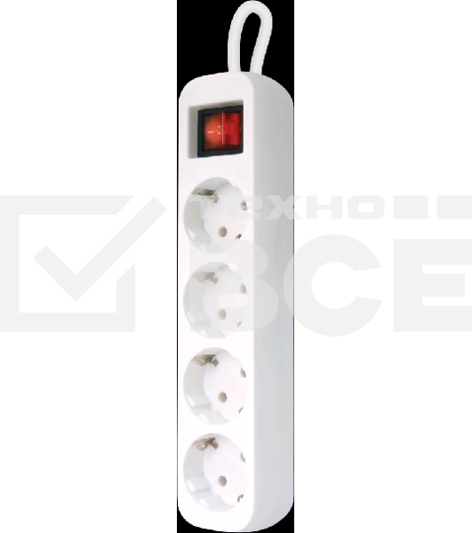 Удлинитель сетевой Defender S430 белый, 3 м, EURO, 4 розетки, 2200 Вт
