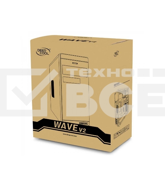 Компьютерный корпус Deepcool WAVE V2 , mATX / mini-ITX, без БП, 1x USB 3.0, 2x USB 2.0