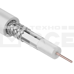 Кабель коаксиальный Rexant 3С-2V, 75 Ом, CCS/Al/Al, 48%, бухта 100 м, белый