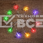 Гирлянда светодиодная «Звездочки» 1.5 м, 10 LED, прозрачный ПВХ, цвет свечения мультиколор, 2 х АА (батарейки не в комплекте) NEON-NIGHT, фото 1