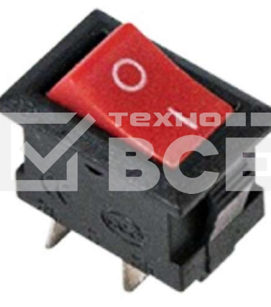 Выключатель клавишный 250V 3А (2с) ON-OFF красный  Micro  Rexant