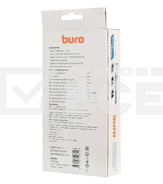Сетевой фильтр Buro 800SH-5-W 5м (8 розеток) белый (коробка)