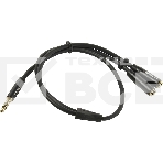 Переходник-разветвитель Vention гибкий Jack 3.5 mm M/Jack 3.5 mm F x 2 - 0.3м, фото 1
