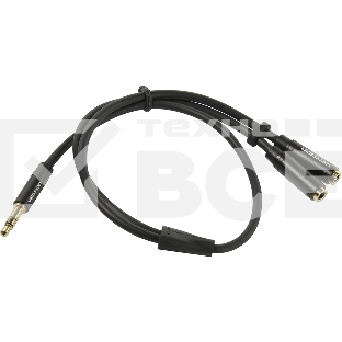 Переходник-разветвитель Vention гибкий Jack 3.5 mm M/Jack 3.5 mm F x 2 - 0.3м