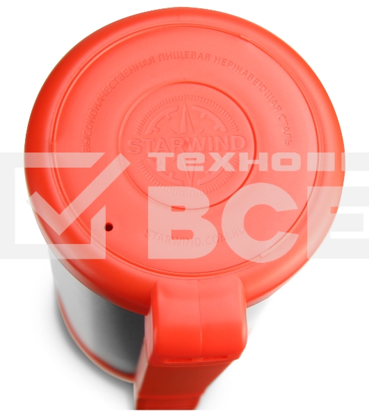 Термос Starwind 30-1800 1.8 л, серебристый/красный, картонная коробка