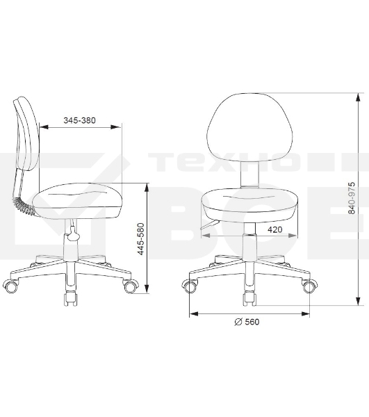 Кресло детское Бюрократ KD-3 голубой TW-55, крестов. пластик белый