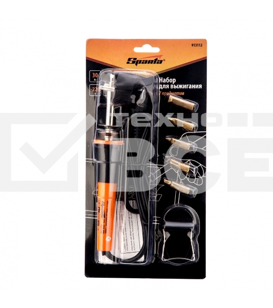 Набор для выжигания Sparta 7 пред. (паяльник 30 Вт, подставка, жала сменные)
