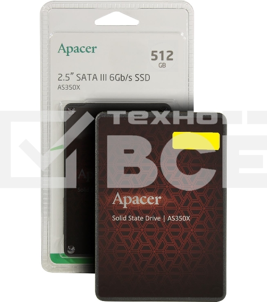 Накопитель SSD Apacer AS350X, 512Gb, 2.5