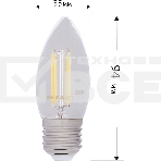 Лампа светодиодная филаментная Rexant Свеча CN35 9.5 Вт 950 Лм 2400K E14 золотистая колба, фото8