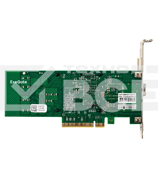 Сетевой адаптер ExeGate EXE-X520-DA1 (PCI-E x8 v3.0, порты 1xSFP+ 10Gb/s (10/5/2.5/1Gb/s, 100Mb/s), Server NIC Intel Chipset JL82599EN)