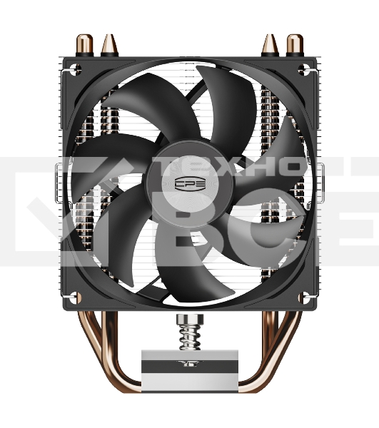 Кулер для процессора PCCooler R200 S115X/1200/1700/AM4/AM5 (TDP 110W, 90mm Non LED Fan, 2 тепловые трубки 6мм, 2200RPM, 28,3dBa)