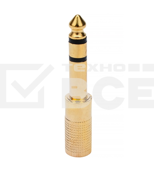 Аудио переходник Cablexpert A-35M-63F,  Jack3.5(M) на Jack6.3(F) стерео,  золотой, пакет