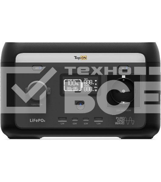 Электростанция портативная TopON Home TOP-H300 64000mAh 1.5A QC3.0/PD3.0 4xUSB черный/серый (103760)