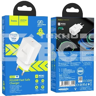 Сетевое зар./устр. Hoco N27 White 20W 3A+2.22A+1.67A (PD+QC+AFC) USB-C универсальное белый