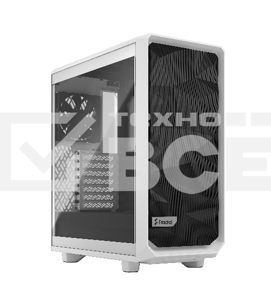 Корпус Fractal Design MESHIFY 2 COMPACT WHITE - TG / ATX, TG / 2x140mm & 1x120mm fans inc. / FD-C-MES2C-05