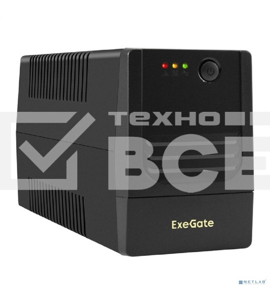 Источник бесперебойного питания ExeGate Power NB-850.LED.AVR.4C13 (850VA/510W, LED, AVR, 4*C13, батарея 12V 9Ah, черный)