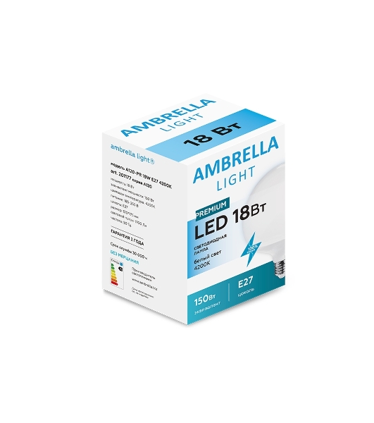 Лампа светодиодная 201177 LED A120-PR 18W E27 4200K (200W)