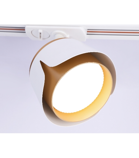 Трековый однофазный светильник Ambrella light GL5343 WH/GD белый/золото GX53 D100*66