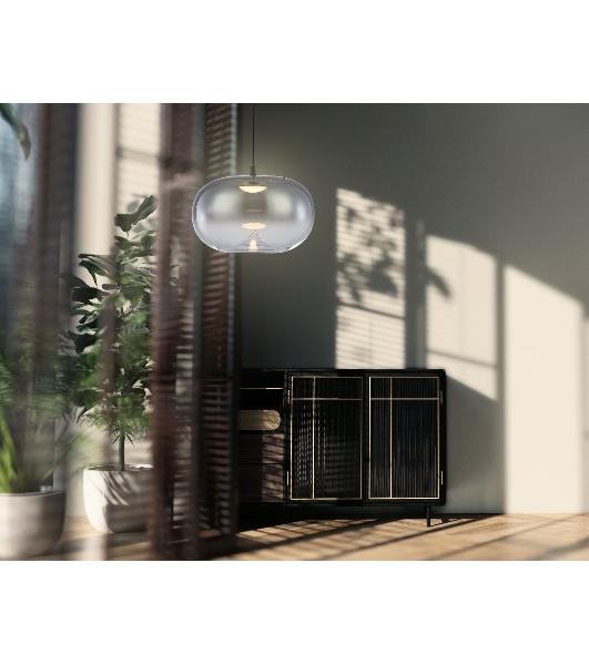 Подвесной светодиодный светильник Ambrella light LH11082 BK/SM черный/дымчатый 4W 3000K D180*130