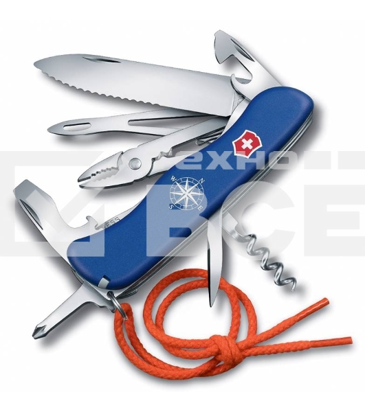 Нож перочинный Victorinox Skipper 0.9093.2WS с фиксатором лезвия 18 функций со шнурком синий