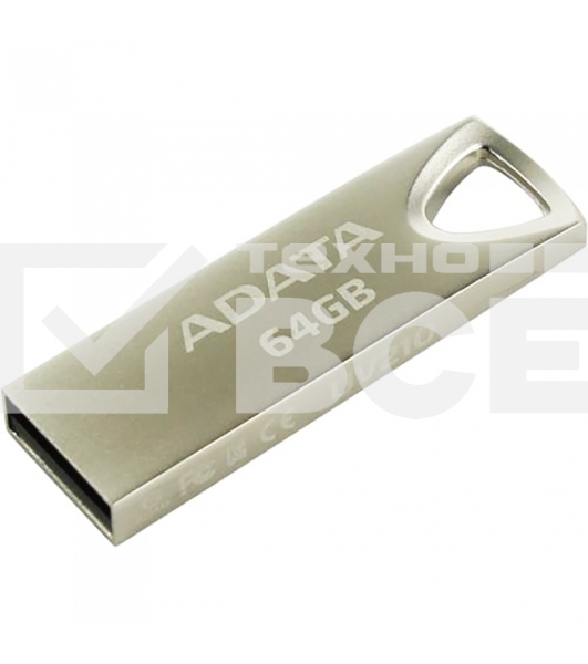 Флеш диск 64GB ADATA UV210, USB 2.0, Металлич. Серебро
