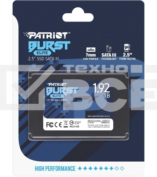 Накопитель SSD Patriot Burst Elite, 1.92Tb, SATA, 2.5