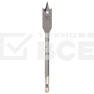 Сверло перовое по дереву Kranz 16 мм, шестигранный хвостовик