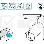 Светильник трековый цилиндр 20W 1650lm 4000K 180-240V IP20 65*210мм белый угол 24º LED, фото 1