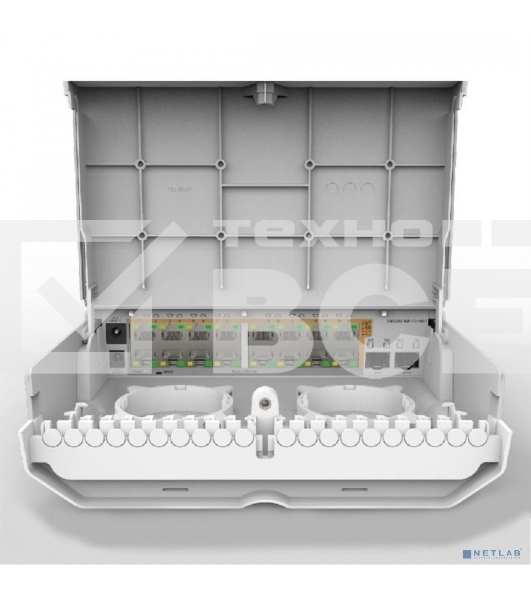 Коммутатор MikroTik Cloud Router Switch 318-16P-2S+OUT with 800MHz CPU, 256MB RAM, 16x Gigabit LAN with PoE-out, 2xSFP+ cages, RouterOS L5 or SwitchOS (dual boot), outdoor enclosure, mounting kit (power supply N