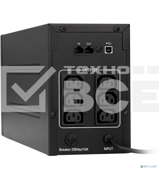 Источник бесперебойного питания ExeGate EP285517RUS SpecialPro Smart LLB-2000.LCD.AVR.C13.RJ.USB <2000VA/1200W, LCD, AVR, 6*IEC-C13, RJ45/11, USB, Black>