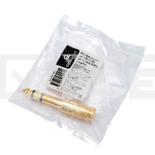 Аудио переходник Cablexpert A-35M-63F,  Jack3.5(M) на Jack6.3(F) стерео,  золотой, пакет