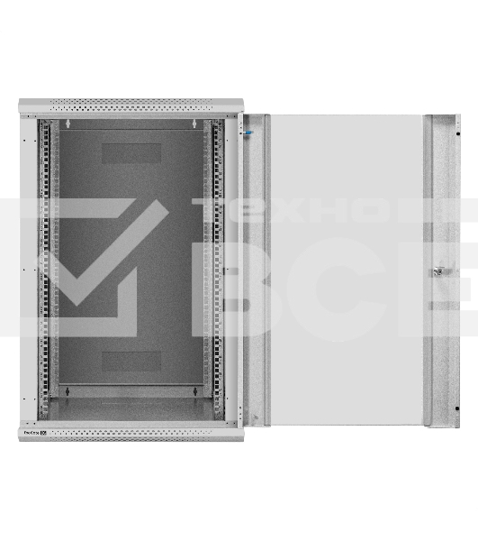 Шкаф телекоммуникационный 19' настенный 18U ExeGate EC-WM-18U.600.G.GREY (19”, 18U, 600x600x901mm (ШхГхВ), передняя дверь закаленное стекло, съемные боковые панели, пыле- и влагозащита IP23, светло-серый RAL 7035)