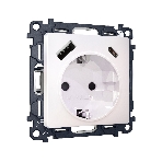 Комплект механизма электрической розетки ALFA Жемчуг 2USB A+C 20W (быстрая зарядка) с/з QUANT (AP2100, VM160) MA210010, фото7