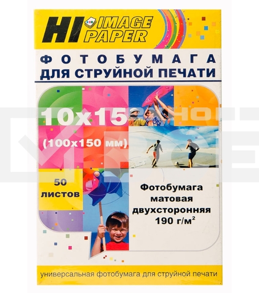 Фотобумага матовая двусторонняя (Hi-image paper) 10x15, 190 г/м, 50 л.***