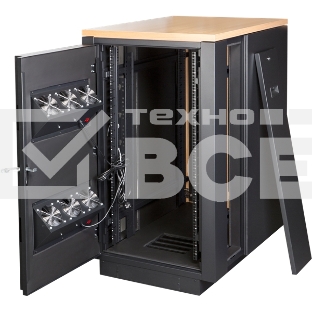 Шкаф LANMASTER SOUNDPROOF звукоизолированный 24U 750x1130 мм, отделка под дерево, цвет лиственница