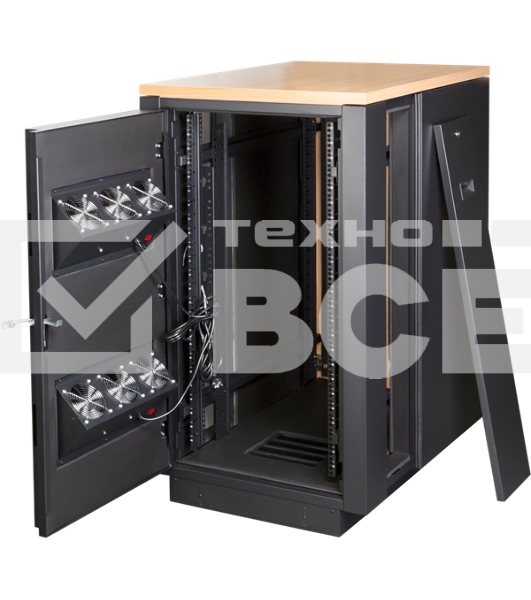 Шкаф LANMASTER SOUNDPROOF звукоизолированный 24U 750x1130 мм, отделка под дерево, цвет лиственница