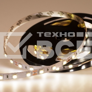 Лента LED открытая, 10 мм, IP23, SMD 5050, 60 LED/m, 12 V, цвет свечения белый