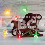 Гирлянда светодиодная «Звездочки» 1.5 м, 10 LED, прозрачный ПВХ, цвет свечения мультиколор, 2 х АА (батарейки не в комплекте) NEON-NIGHT, фото3