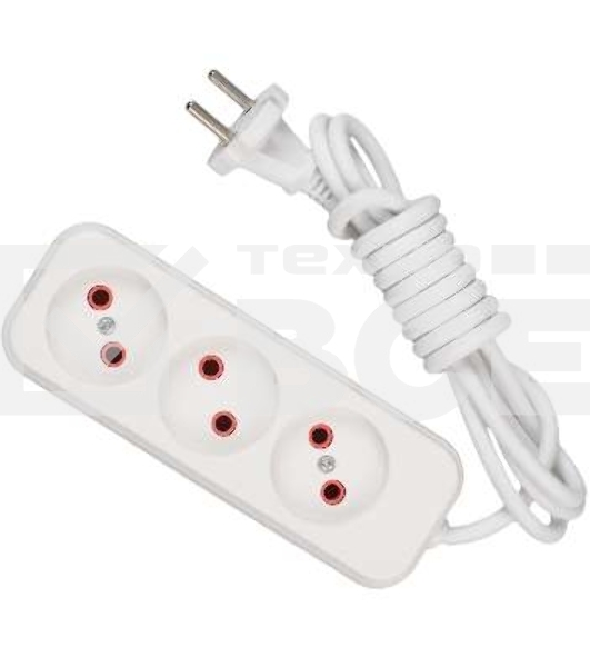 Удлинитель 3х2м без заземл. 10А IP20 Lezard 720-0302-303