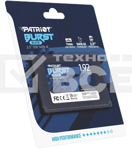 Накопитель SSD Patriot Burst Elite, 1.92Tb, SATA, 2.5