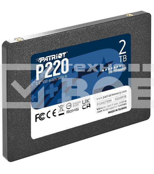 Накопитель SSD Patriot P220, 2TB, SATA III, 2.5